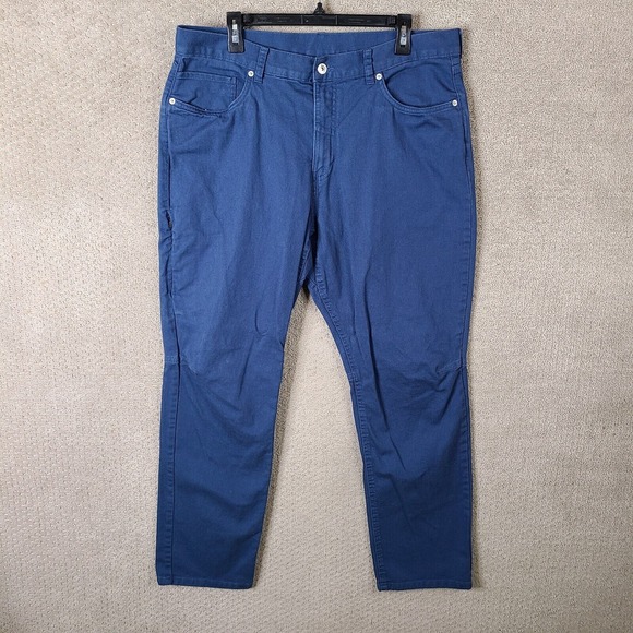 The North Face Jeans Mens 36x31 Blue Straight Navy‎ Zip Fly Cotton Stretch - Picture 1 of 13